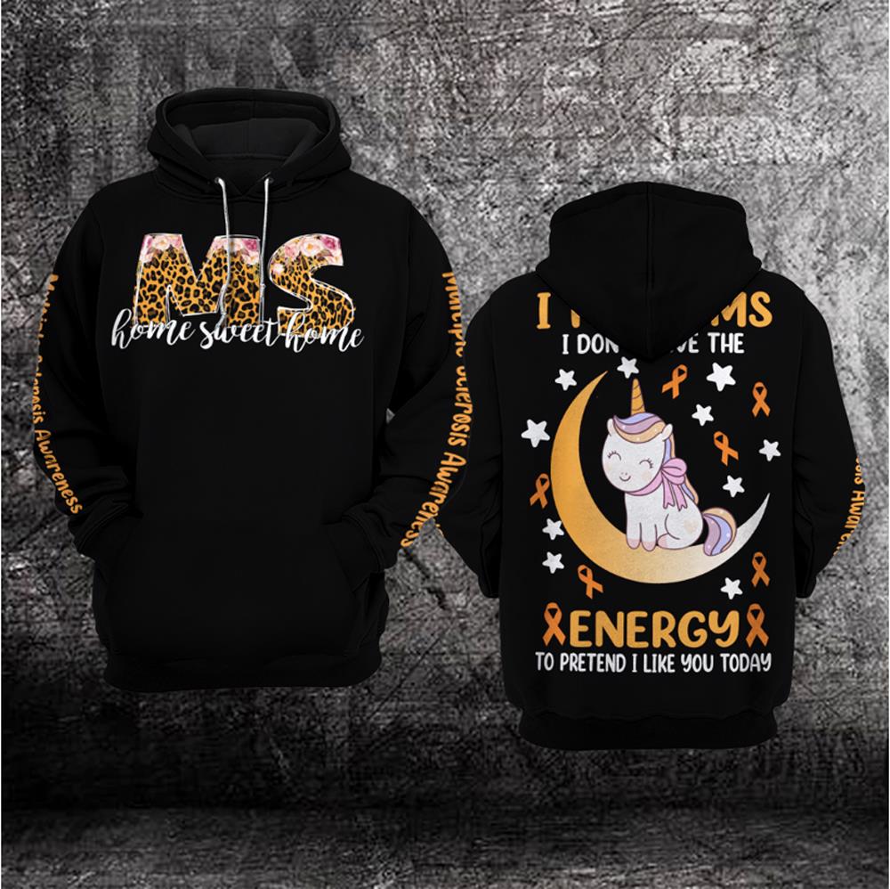 Unicorn Ms Home Sweet Multiple Sclerosis Awareness 3D Hoodie %E2%80%93 Limited Edition Unicorn Ms Home Sweet Multiple Sclerosis Awareness 3D Hoodie %E2%80%93 Limited Edition