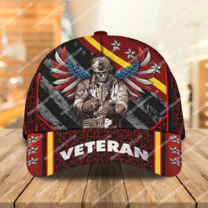 United States Army Veteran Skull All Over Printed Classic Cap