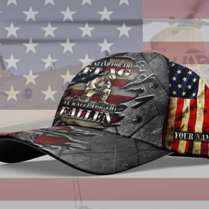 Veteran We Stand For The Flag We Kneel For The Fallen Custom Name Cap 4