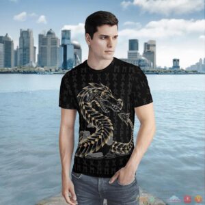 Viking Odin And Jormungandr Black 3D Shirt Hoodie