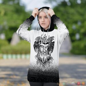 Viking Odin Raven Valknut Hammer 3D Shirt Hoodie