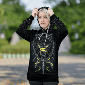 Viking Symbol Fenrir Wolf Black 3D Shirt Hoodie