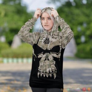 Viking Valknut Skull With Camo 3D Shirt Hoodie