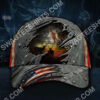 Vintage Deer Hunter America Flag All Over Printed Classic Cap