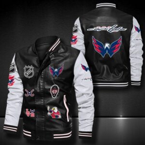 Washington Capitals Bomber Leather Jacket