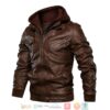 Washington Capitals Nhl Hockey Brown Motorcycle Men Art Leather Jacket