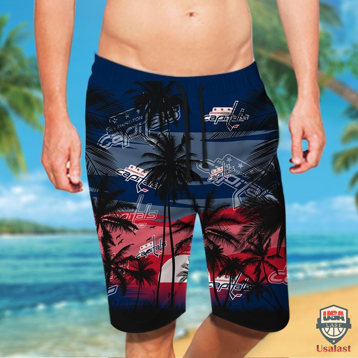 Washington Capitals Palm Tree Hawaiian Shirt Washington Capitals Palm Tree Hawaiian Shirt