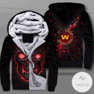 Washington Football Team Lava Skull Zipper Fleece Hoodiee