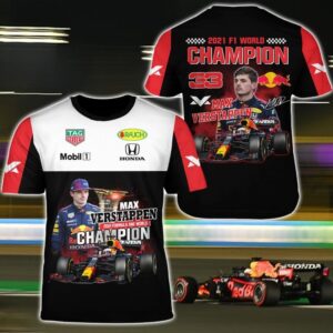 World Champion 2021 F1 Max Verstappen 3D Shirt Hoodie