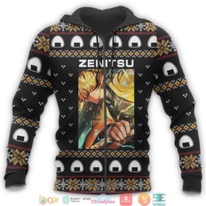Zenitsu Agatsuma Demon Slayer Anime Xmas 3D Shirt Hoodie